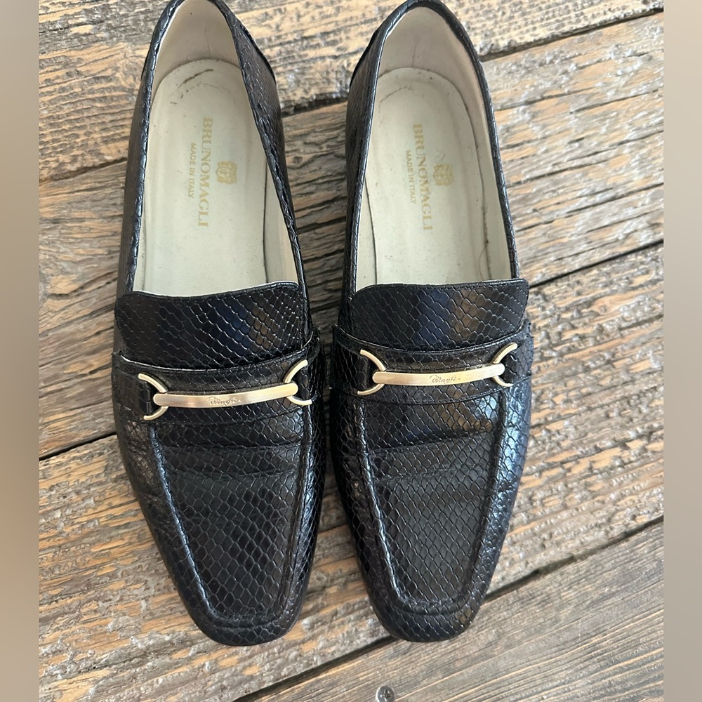 Bruno Magli Snakeskin Loafer - Size 40